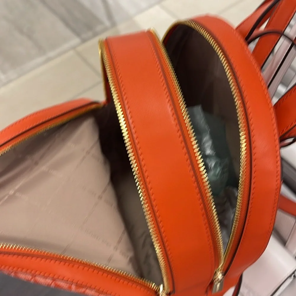 Michael Kors Jaycee Medium Ombré Signature Logo Backpack Red Clay NWT